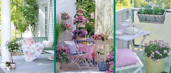 Fiori su balcone shabby chic