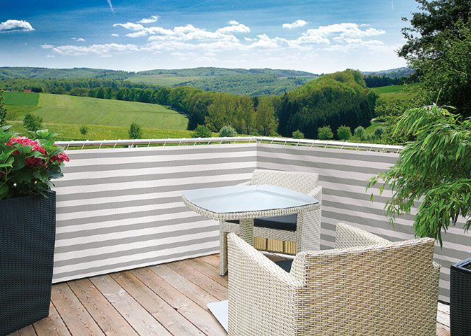 Windhager Balkon-Abdeckung Copertura, Telo Protettivo Per Balcone, Protezione Per Ringhiere In Legno, 0,8 X 5 M, 210 G/m2, Marrone, 07047 - Foto 7