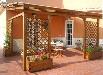 Ancoraggio gazebo con fioriere