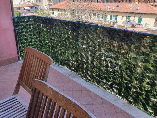 rete da balcone con foglie